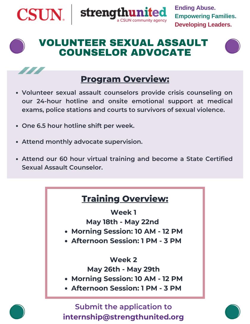 Become A State Certified Sexual Assault Counselor California State